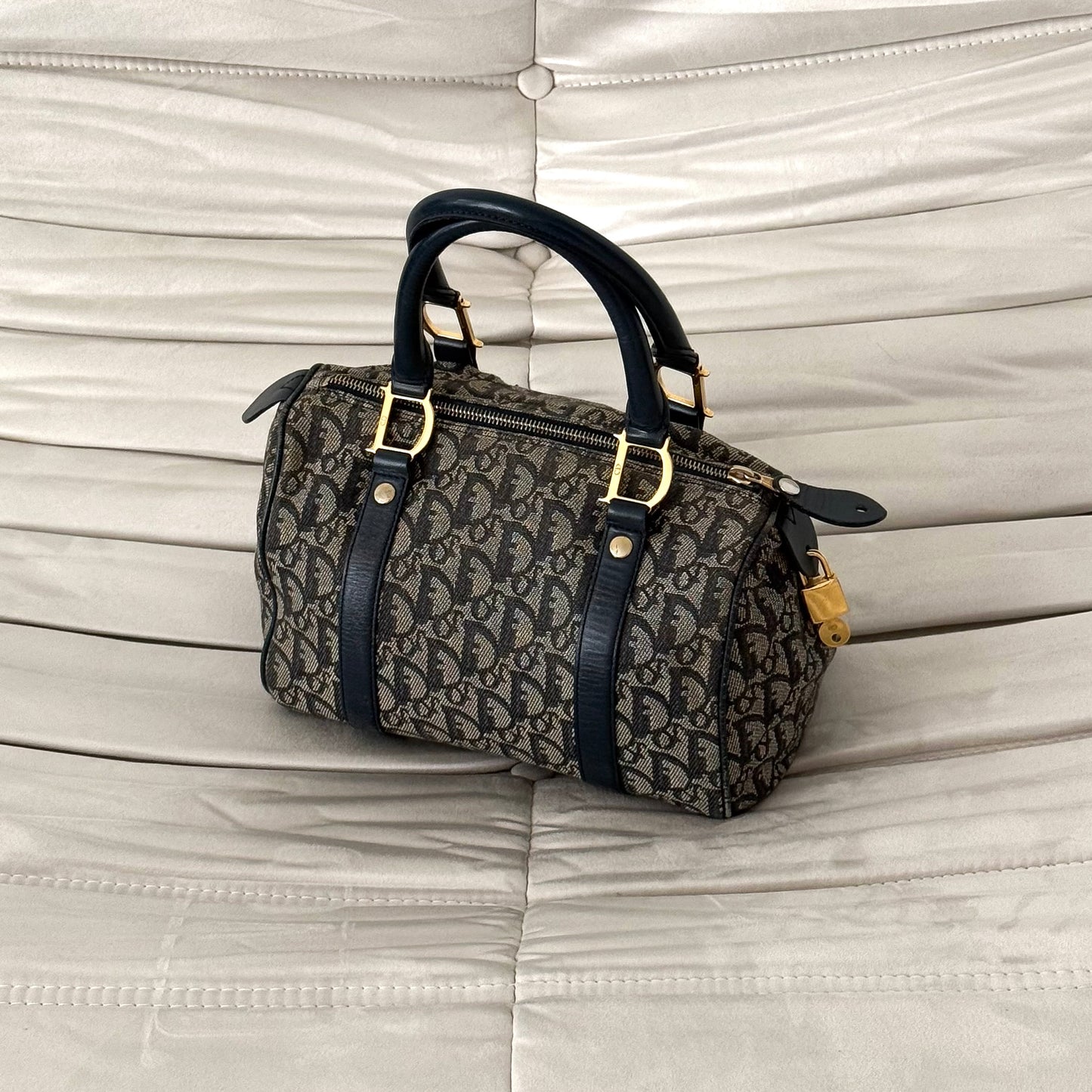 Christian Dior Trotter Boston Bag Canvas Small